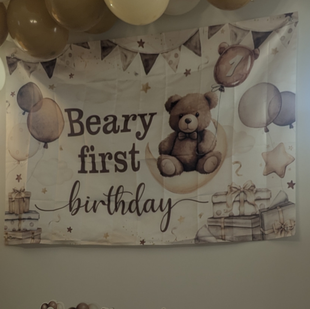 1 Year Old Teddy Bear Birthday Party Supplies Set